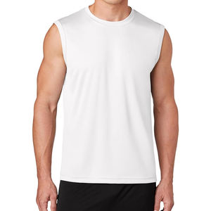 Débardeurs sans manches pour hommes, Muscle Fit couleur unie avec logo personnalisé à prix abordable 100% débardeur en coton pour hommes - Product Image 6