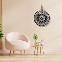 Horloge murale islamique décorative arabe Ayat-ul-Kursi calligraphie métal Design fait à la main religieux décoration intérieure moderne cadeau islamique