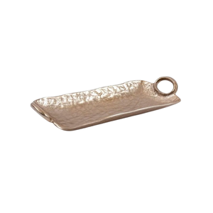 Plateau de service en aluminium design fait à la main plateau de service plaqué laiton doré en gros pour hôtel restaurant plats et assiettes de maison - Product Image 2