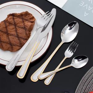 Ensemble de couverts minimaliste en acier inoxydable finition argent pour la salle à manger à domicile, les repas formels, les restaurants, les hôtels et les événements, utilisation sur table - Product Image 4