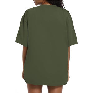 Chemises grande taille unies T-shirt grande taille en coton pour femmes avec logo personnalisé - Product Image 2