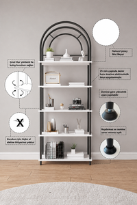 Bookcase 5 Layer Display Rack for Books, Plants and Home <b>Decor</b> Living Room <b>Bookshelf</b> and Display Storage Rack - Product Image 4