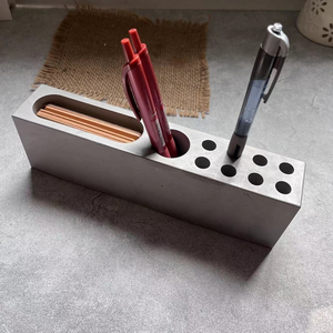 Porte-stylo en résine époxy durable au design moderne avec logo personnalisé, support de stylo de bureau, organisateur pour la marque d'entreprise, le bureau, la maison, les affaires - Product Image 6