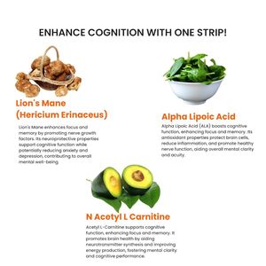 Tiras Orales Nootrópicas para la Concentración, Claridad Mental y Agilidad Cerebral con Compuestos Naturales para la Agilidad y Apoyo a la Creatividad - Product Image 3