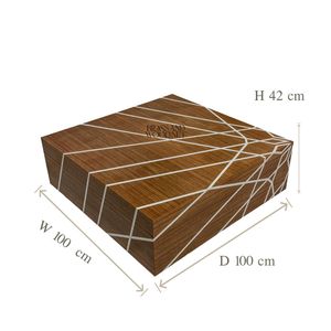 Mesa de Centro Moderna con Líneas Geométricas Blancas y Acabado de Madera Premium para una Decoración Elegante de la Sala de Estar - Product Image 3