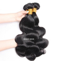 Cheveux humains vierges bruts non traités en vrac, cheveux indiens Remy, 16 pouces, lisses et soyeux, ondulés, naturels, en vrac, extensions de cheveux en gros