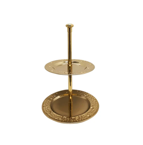 Popular Design Brass <b>Cake</b> <b>Stand</b> Round Shape 2 Tier Metal Fruit <b>Stand</b> Manufacture Best <b>Sale</b> - Product Image 1