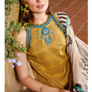 ชุดเซ็ตปักลาย2ชิ้นพร้อมผ้าชีฟอง,ชุดคลุมคอเสื้อ - Product Image 6