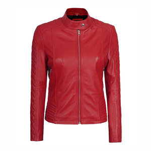 Chaqueta de cuero de servicio OEM para mujer Chaquetas de cuero genuino de secado rápido cómodas de la mejor calidad hechas en Pakistán - Product Image 1