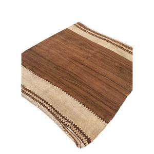 พรมขนสัตว์ทอมือแบบแบนสีเบจและสีน้ำตาล รุ่น Nayaab Classic สำหรับห้องนั่งเล่น รุ่น Paem-979 ลายทางสี่เหลี่ยมผืนผ้า - Product Image 2