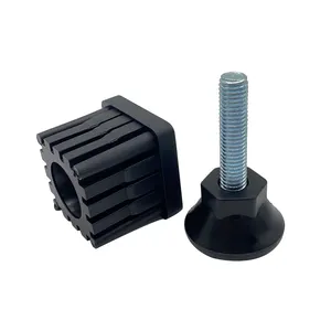 Customized Plastic End Hats Cover adjustable leveler for table desk leg Plastic End Caps Insert Nut Square Plugs