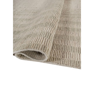 Contour Gold Hand Loom Wool <b>Rug</b> Large <b>Boho</b> Rectangular for Bedroom or Living Room Solid Color Handmade HWL-441 for Teens - Product Image 2