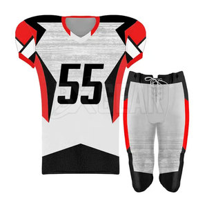 Uniforme personalizado de fútbol Americano Hecho de tela de poliéster ligero con tecnología de secado rápido adecuado para la práctica - Product Image 1