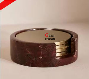 Sous-verre rond en acier inoxydable, finition dorée brillante, pour la maison, l'hôtel, le restaurant - Product Image 5