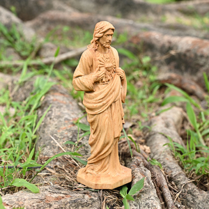 Estatua de Madera del Sagrado Corazón de Jesús, Icono del Sagrado Corazón <span class=keywords><strong>para</strong></span> Escritorio, Obra Maestra Religiosa Clásica <span class=keywords><strong>para</strong></span> <span class=keywords><strong>Altares</strong></span> de Iglesia y Decoración de Interiores - Product Image 3