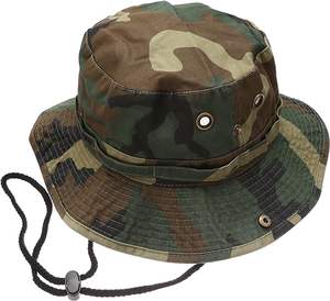 Personalizar al por mayor de alta calidad Casual verano al aire libre Boonie caza pesca Safari cubo sombrero para el sol correa ajustable 100% algodón - Product Image 1