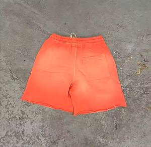 Nueva ropa de moda 100% algodón de gran tamaño lavado con ácido pantalones cortos para hombre ropa de moda cuello redondo en calidad de lujo con trabajo personalizado - Product Image 3