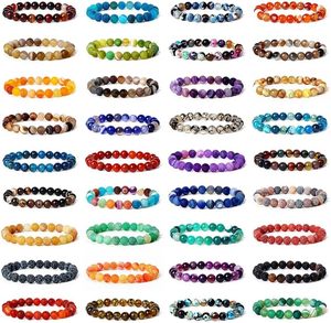 กำไลข้อมือหินคริสตัลหลากสีขนาด 6/8/10 มม. สำหรับคู่รัก ขายส่ง - Product Image 4
