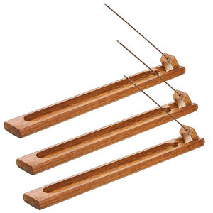 Elegant Wooden <b>Incense</b> <b>Holder</b> with Ash Catcher Natural Color Rectangle Shape Ramadan EID Home Fragrance <b>Incense</b> <b>Stick</b> <b>Holder</b> - Product Image 1