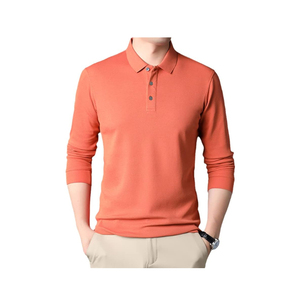 Camiseta de manga larga para hombre con diseño de logotipo personalizado de tela de punto transpirable OEM, ropa informal sencilla, camiseta sólida de manga larga - Product Image 4