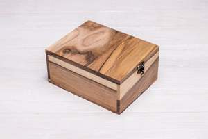 Natural Wooden <b>Storage</b> Chest Handmade <b>Large</b> Trunk Organizer With Metal Straps Rustic Wooden <b>Box</b> Decorative Treasure Case - Product Image 5