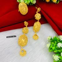 Anting Tusuk Bunga Cantik Berlapis Emas Perhiasan Kuningan Desain Baru Wanita Mikro Inset