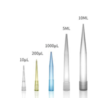 Consommable de laboratoire hospitalier en plastique 10ml 200ul 1000ul 1ml 5ml Embouts de micro-pipette universels bleu jaune blanc