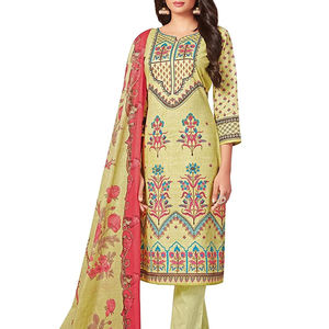 Material de lino y algodón étnico informal para adultos cosido personalizado, traje de verano para césped, estilo indio paquistaní, Salwar Kameez para Eid - Product Image 1