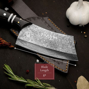 Cuchillo de Damasco hecho a mano para cocina de interior y exterior, barbacoa, cuchillo Tang completo, mango de madera, hoja de acero al carbono - Product Image 3
