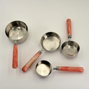 Stainless Steel <b>Measuring</b> <b>Cup</b> With Stylish Design Resin Handle Perfect for Cooking and Baking Kitchenware Use <b>Set</b> of 4 Pcs - Product Image 1