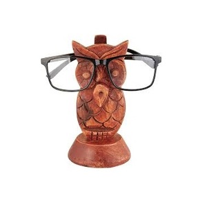 Personalizable hecho a mano de madera de acacia búho ojo de cristal soporte de madera respetuoso con el medio ambiente - Product Image 1