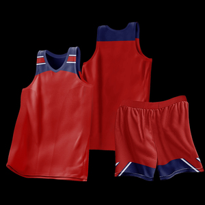 Maillot de basket-ball rouge bleu blanc noir maille de sublimation complète vêtements de basket-ball pour les équipes de clubs - Product Image 4