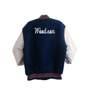 OEM 100% Veste d'hiver en laine pour hommes Plus Size Varsity Lettermen Jacket avec broderie personnalisée Patchwork Patchwork Pattern Design - Product Image 2