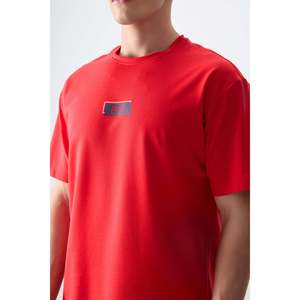 เสื้อยืดพิมพ์ลายทรงโอเวอร์ไซส์สำหรับผู้ชาย Air Jones ผ้าคอตตอนผสมเนื้อนุ่มหนา สไตล์ลำลองแนวสตรีท เหมาะสำหรับใส่ในชีวิตประจำวัน - Product Image 3