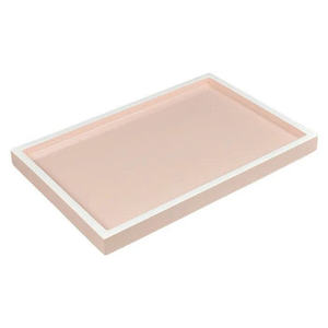 Magnifique ensemble d'accessoires de salle de bain en laque rose poudré doux, style féminin élégant et moderne pour hôtel, restaurant, villa, maison d'hôtes - Product Image 4