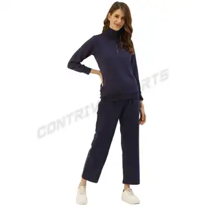 Set di Jogger Casual da donna nuova donna all'ingrosso giacca tuta in tinta unita Set di abbigliamento di marca da donna 2 pezzi