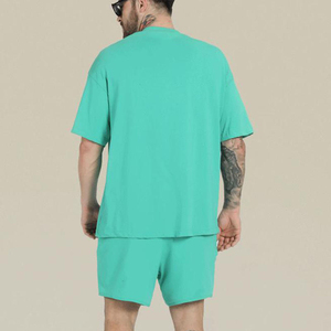 Summer New Men Casual T-Shirt and Shorts Sets Short Sleeve Solid Color Multi Best Quality Plain Shorts Set Best Price - Product Image 4