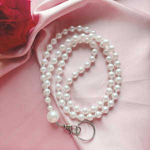 Chaîne <span class=keywords><strong>de</strong></span> <span class=keywords><strong>téléphone</strong></span> longue anti-perte avec porte-cartes d'identité en quartz et perles, tendance, pour femme - Offre Spéciale - Product Image 1