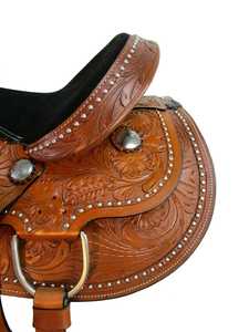 Selle de cheval de course occidentale la plus vendue Tack Western Pleasure Trail Cowboy Tack en cuir à un prix abordable - Product Image 2