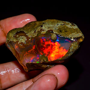 โอปอลไฟหลายสีอัญมณีโอปอลอัญมณีหลวมโอปอลหยาบเอธิโอเปียอัญมณีโอปอลธรรมชาติโอปอลเอธิโอเปียดิบ159.5 ct. R-290 - Product Image 3