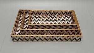 Bandeja de Servicio de Alimentos Multifuncional de Bambú Rectangular de Una Sola Capa, Moderna y Ecológica, con Asas, Lacada, para Almacenamiento al por Mayor - Product Image 2