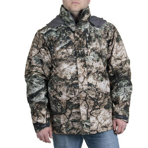 Veste de chasse pour homme à fermeture éclair intégrale, en polaire, couche intermédiaire, col montant, logo frontal, écologique, hiver, respirante, tissu silencieux, équipement d'extérieur - Product Image 1