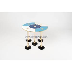 Restaurant Furniture Coffee Side Table White Marble Trending Designing Standard Exclusive Quality <b>Large</b> Size Marble Side Table - Product Image 6