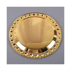 Placa de cargador de Metal de tendencia superior, placas debajo de las placas de color dorado Vintage, placas de diseño en relieve completas para decoración de boda - Product Image 2