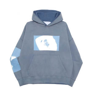 Sweat à capuche pour homme 100% coton à épaules tombantes Logo personnalisé brodé thermique Style de rue coupe ample Sweat-shirt pour homme pour l'hiver en ligne - Product Image 6