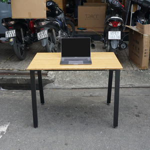 AtonBamboo 100x60cm Gaming Desk with <b>Foldable</b> Iron <b>Legs</b> Computer/Laptop <b>Table</b> with Storage Drawer Office Desk - Product Image 1