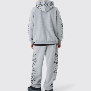 Sweat à capuche zippé et pull-over survêtements pour hommes vêtements de sport survêtement personnalisé en coton polaire survêtement avec logo personnalisé pour homme - Product Image 2