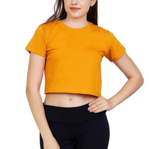Nouveaux vêtements pour femmes, T-shirts en coton tricotés respirants pour femmes, manches courtes, décontractés, taille Plus, sport, Tops courts pour femmes - Product Image 5