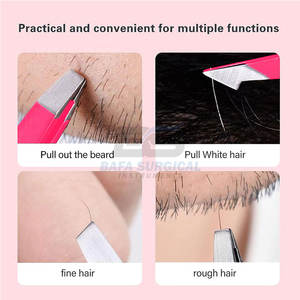 Pince à épiler en acier inoxydable de haute qualité, design pointu et incliné pour le façonnage des sourcils, épilation fine, réutilisable - Product Image 4