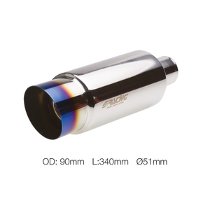 Silencieux rond en acier inoxydable incliné, diamètre intérieur 51 mm - Product Image 1